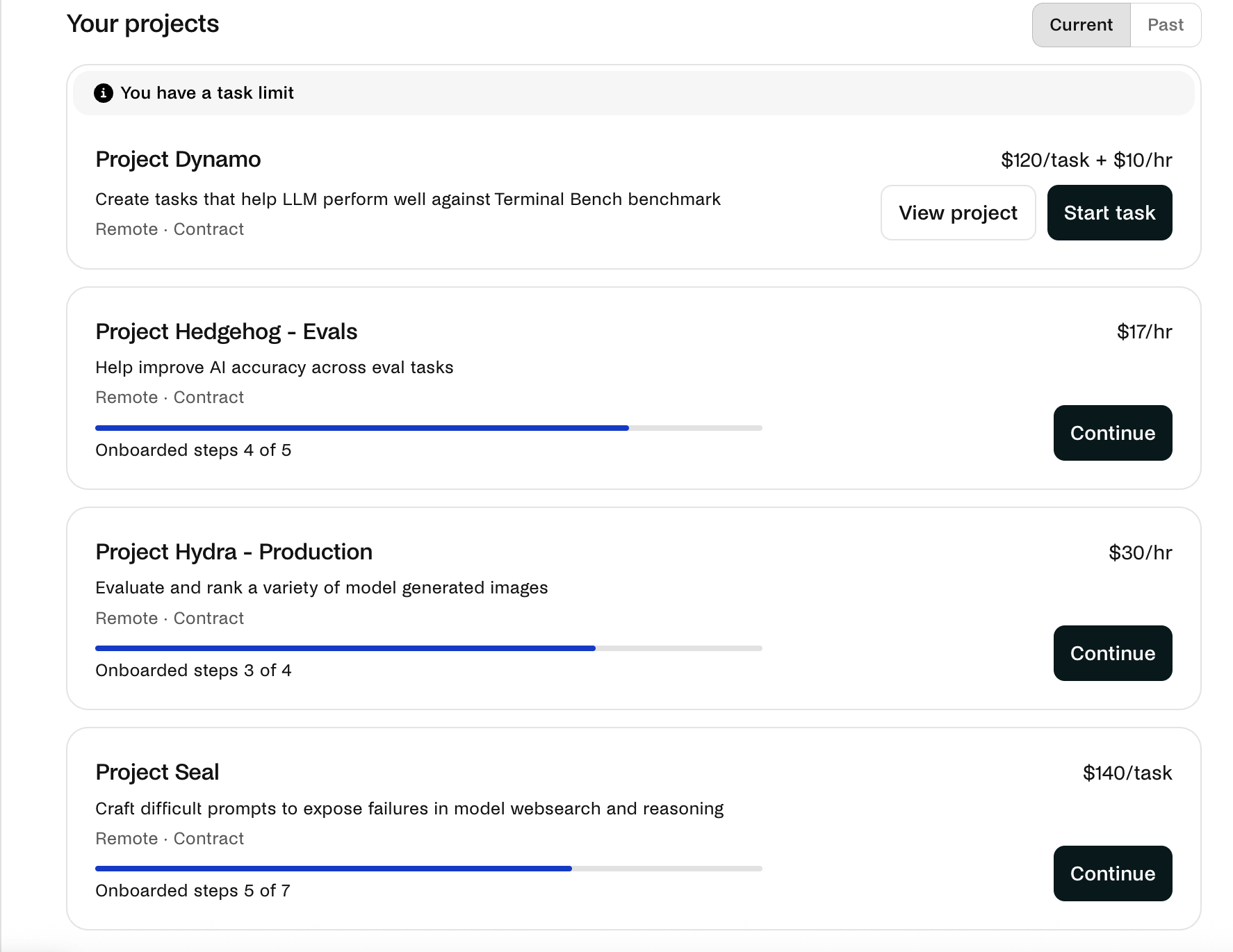 Available project queue
